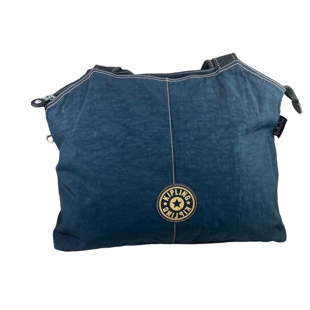 Kipling Vintage navy canvas large tote shoulder bag